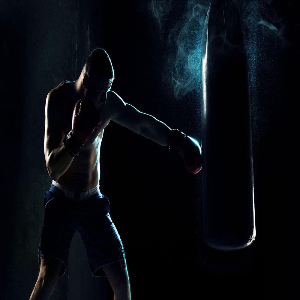 Sac de frappe noir boxe anglaise avec accessoires