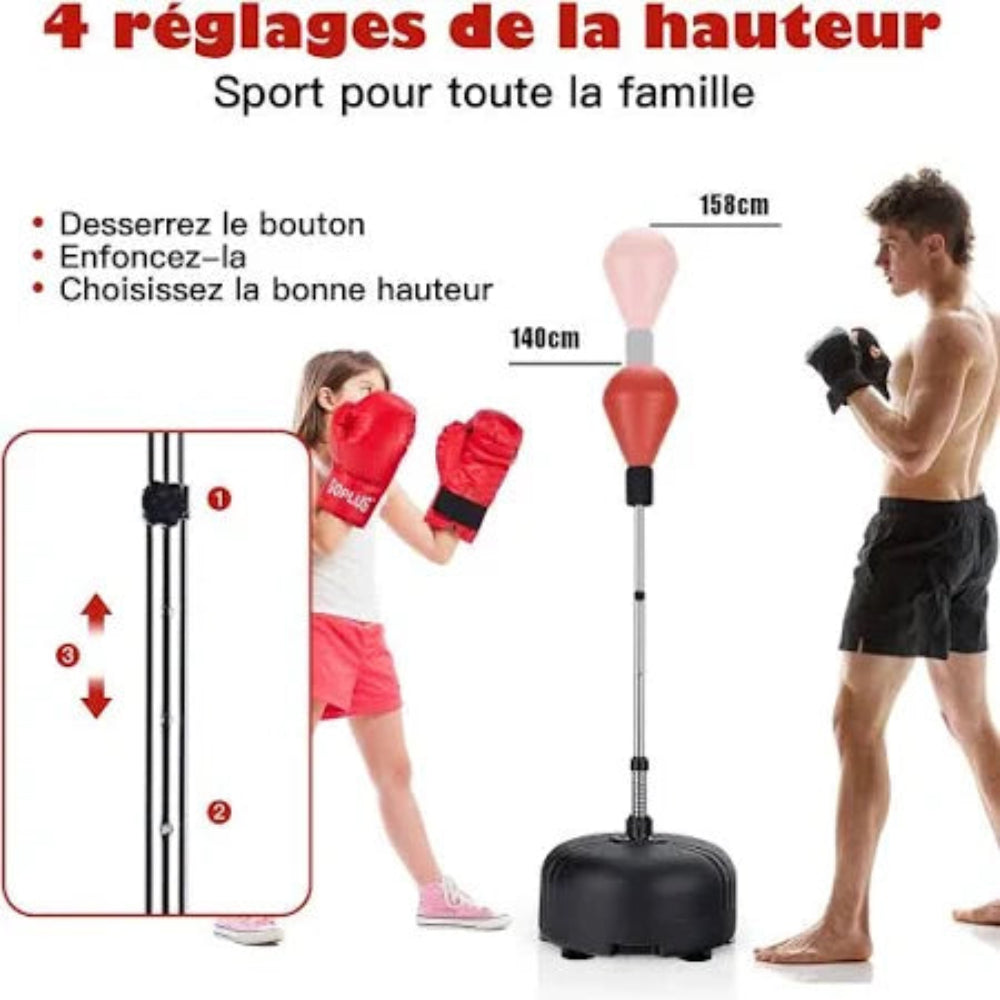 Punching ball rouge sur Pied réglable