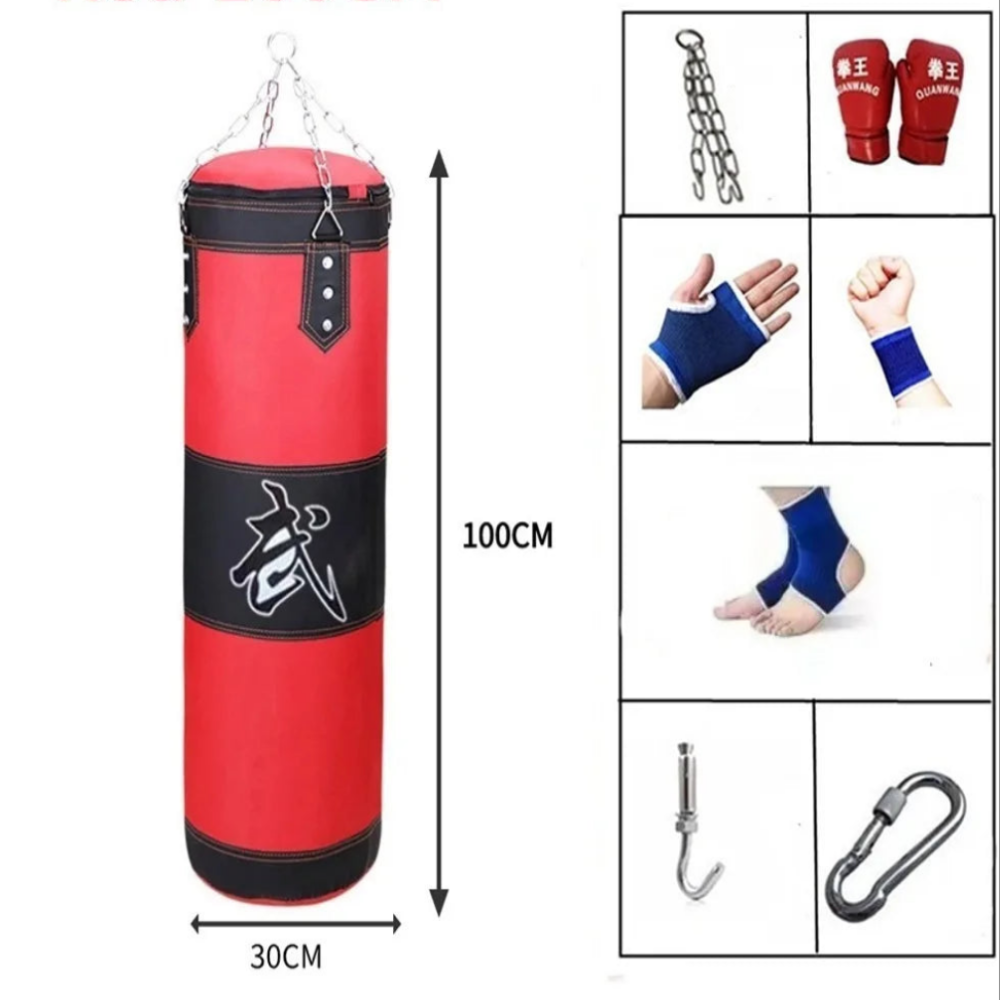 Sac de Frappe rouge 100 cm en cuir PU