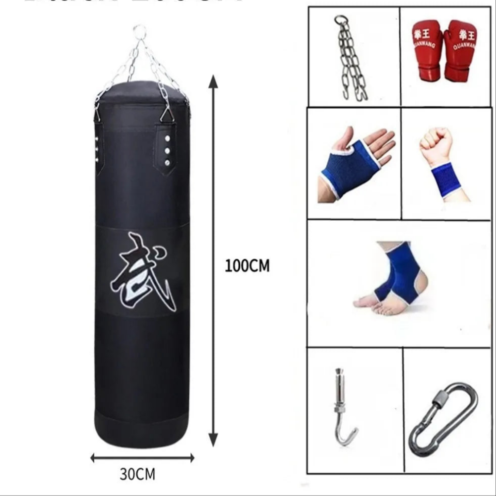 Sac de Frappe noir 100 cm en cuir PU